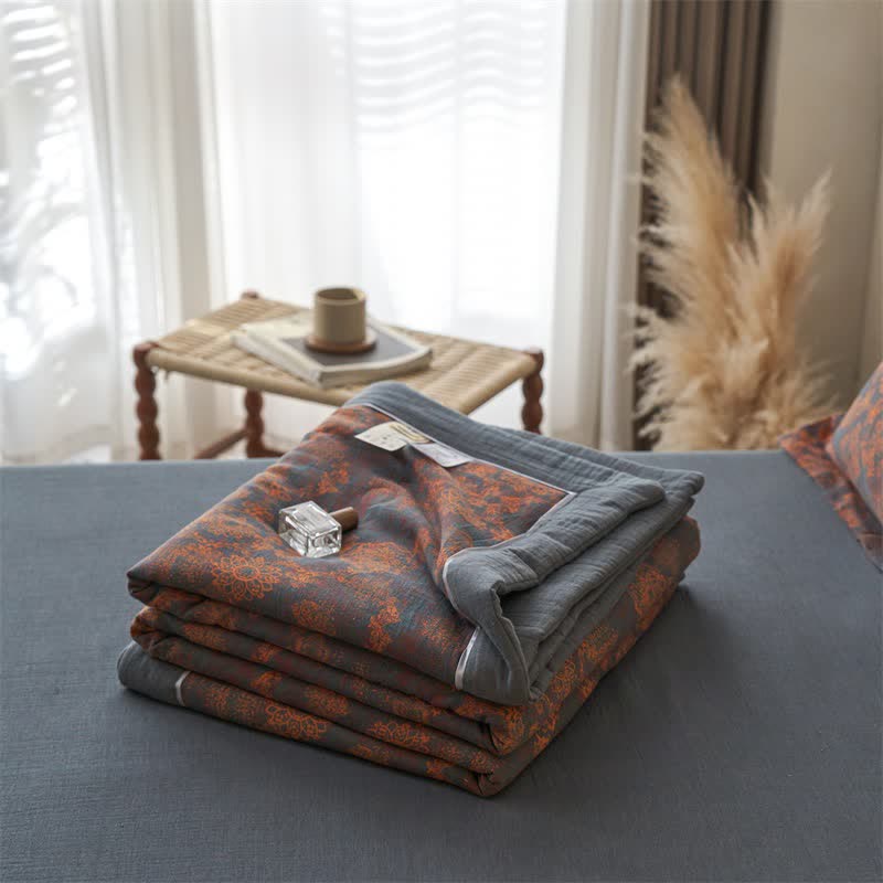 Cotton Gauze Jacquard Vintage Floral Bedding - image 13
