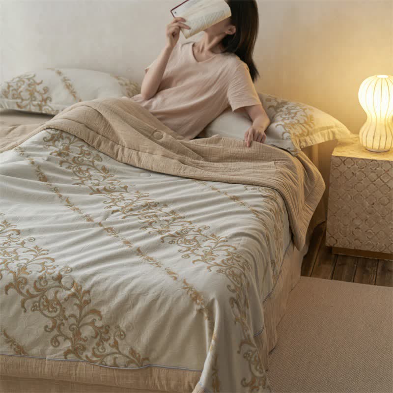 Cotton Gauze Jacquard Ornate Traditional Bedding - image 23