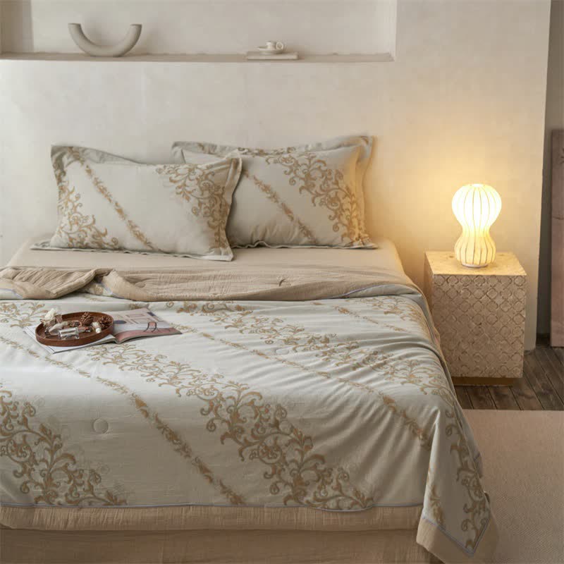 Cotton Gauze Jacquard Ornate Traditional Bedding - image 18