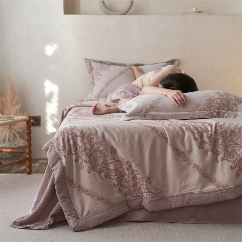 Cotton Gauze Jacquard Ornate Traditional Bedding - image 9