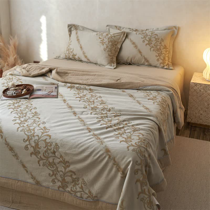 Cotton Gauze Jacquard Ornate Traditional Bedding - image 19
