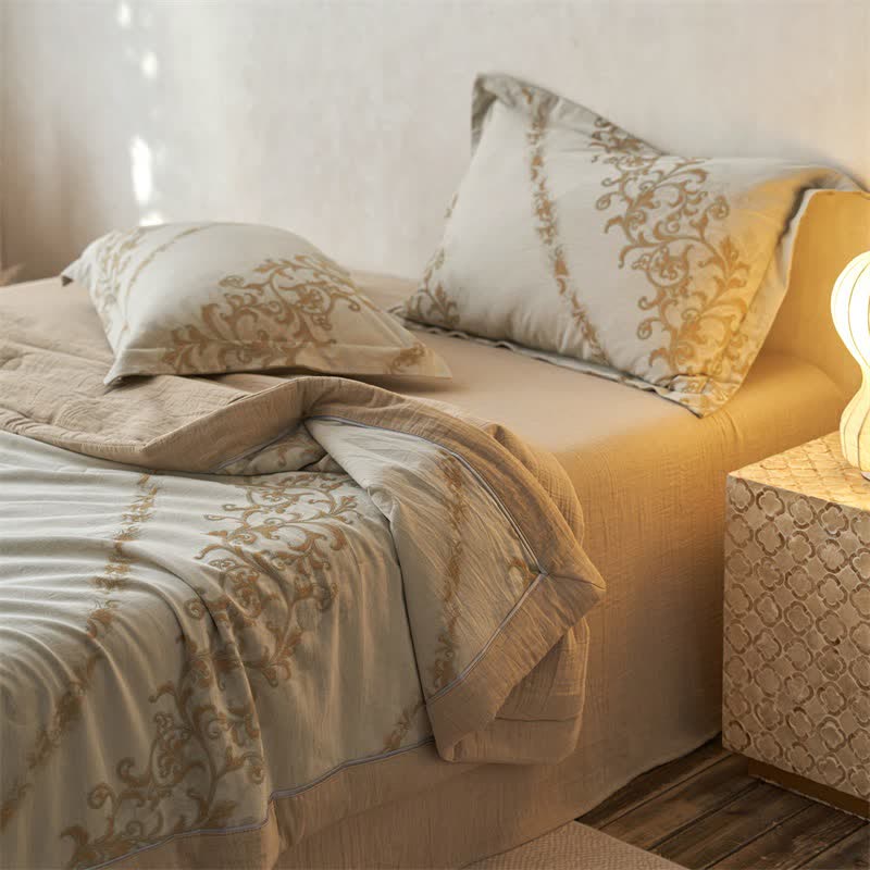 Cotton Gauze Jacquard Ornate Traditional Bedding - image 32