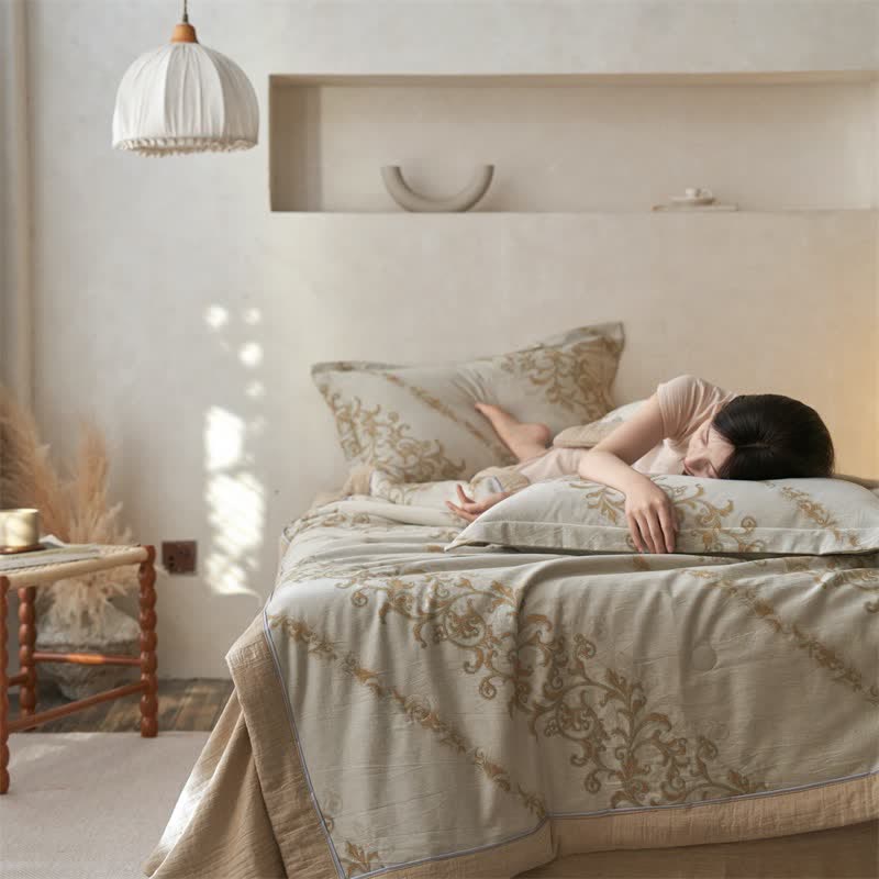 Cotton Gauze Jacquard Ornate Traditional Bedding - image 22