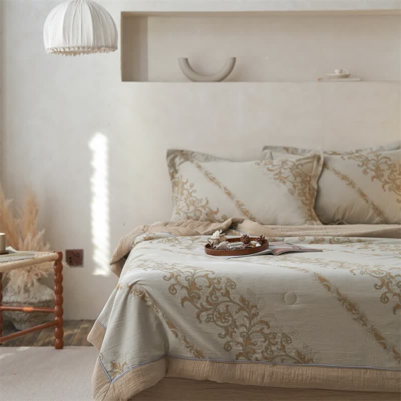 Cotton Gauze Jacquard Ornate Traditional Bedding - image 17