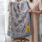 Cotton Gauze Jacquard Elegant Leaf Bedding - Blue - Quilt - King - image 28