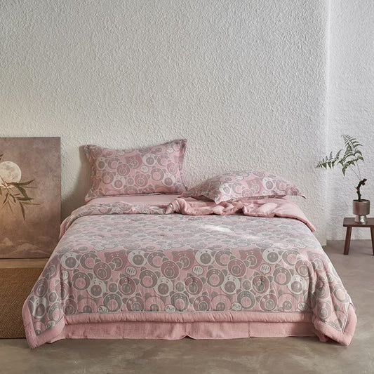 Cotton Gauze Jacquard Cute Pig Bedding - Bedding Set - King - image 0