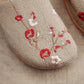Embroidered Plum Bossom Comfy Flax Slippers - image 7