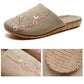 Embroidered Plum Bossom Comfy Flax Slippers - image 12