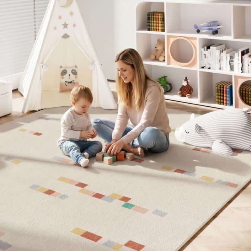Pastel Geometric Kids Area Rug - image 2