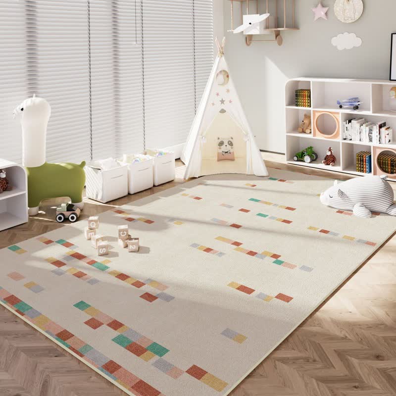 Pastel Geometric Kids Area Rug - 79"W × 138"L - image 0