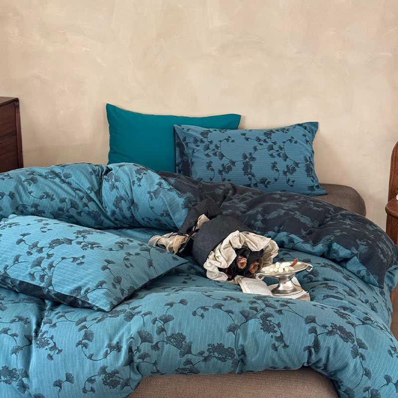 Vintage Ginkgo Leaf Pure Cotton Bedding(4PCS) - image 2