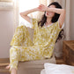Botanical Cotton Lace Trim Loungewear Set - image 1