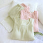 Solid Cotton Gauze Lace Loungewear Set - Green - XXL - image 1