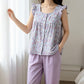 Floral Cotton Gauze Ruffle Loungewear Set - image 1