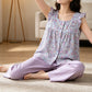 Floral Cotton Gauze Ruffle Loungewear Set - image 4