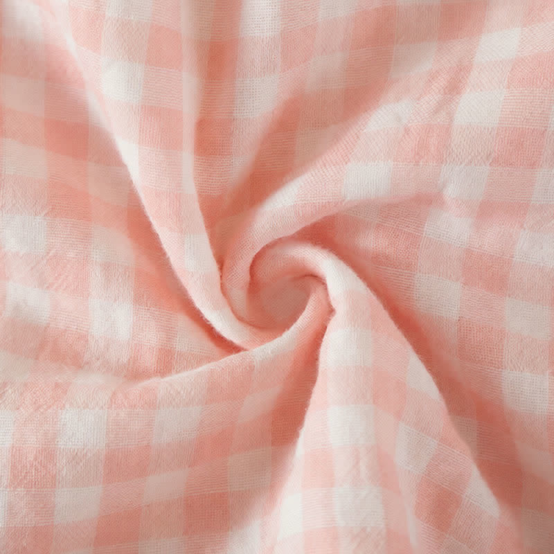 Soft Gingham Cotton Ruffle Loungewear Set - image 5
