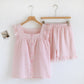 Ruffle Sleeve Gingham Cotton Pajama Set - Pink - XL - image 17