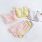 Ruffle Sleeve Gingham Cotton Pajama Set - image 1