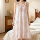 Ruffle Neck Floral Bamboo Cotton Nightgown - image 1