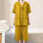Mustard Cotton Ruffle Loungewear Set - image 1