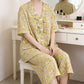 Yellow Floral Cotton Ruffle Loungewear Set - image 1