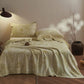 Artistic Vintage Leaf Cotton Gauze Quilt - Green - 2PCS Pillow Towels - 20" x 29" - image 2