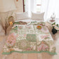 Floral Patchwork Cotton Gauze Quilt Blanket - image 1