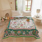 Bohemian Border Floral Cotton Quilt Blanket - King - Green - image 3