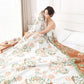 Tassel Reversible Floral Cotton Quilt Blanket - image 9