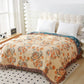 Tassel Reversible Floral Cotton Quilt Blanket - image 1