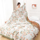 Tassel Reversible Floral Cotton Quilt Blanket - image 8