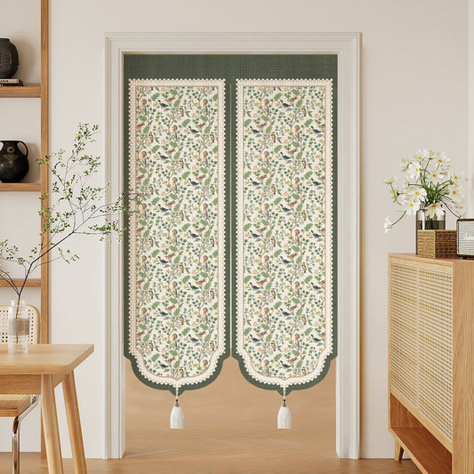 Forest Birds & Botanical Doorway Curtain - 39"W x 55"L - image 0