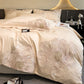 Luxury Peony Embroidered Cotton Bedding Set(4PCS) - Beige - King - image 9