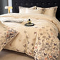 Butterfly Embroidered Pure Cotton Bedding Set(4PCS) - Light Yellow - King - image 8