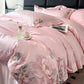 Floral & Butterfly Embroidered Cotton Bedding Set(4PCS) - Pink - King - image 9
