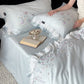 Wildflower Embroidery Ruffled Lace Cotton Bedding(4PCS) - image 8