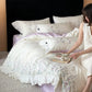 Wildflower Embroidery Ruffled Lace Cotton Bedding(4PCS) - image 14