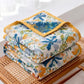 Bright Floral Cotton Gauze Quilt Blanket - image 1