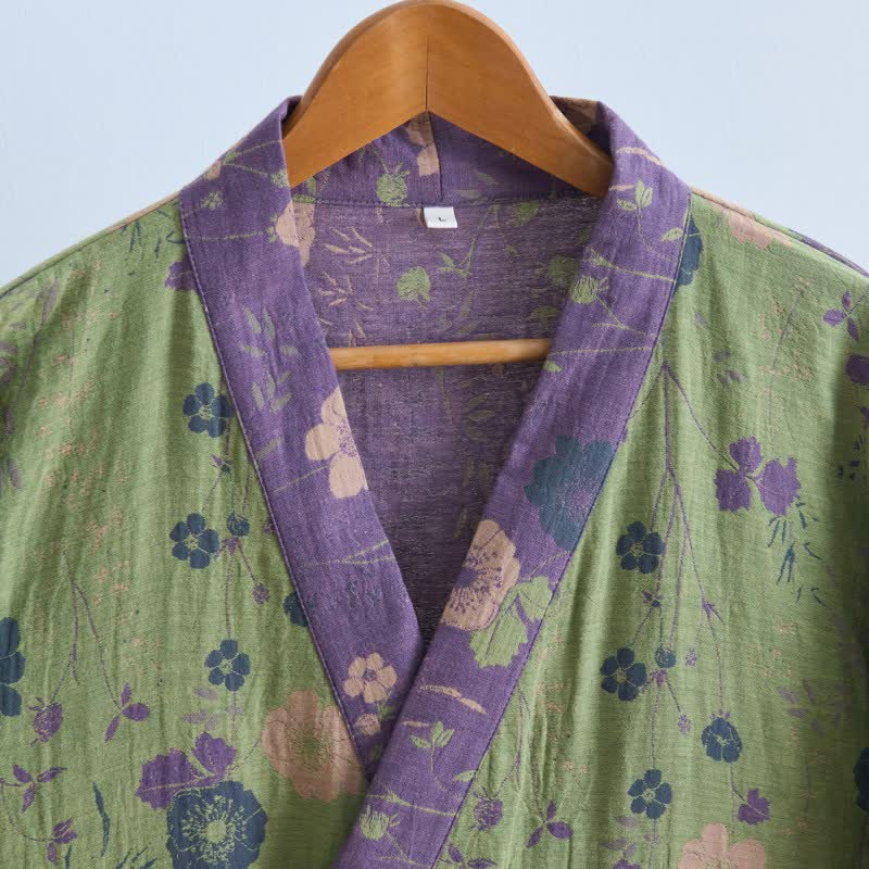 Garden Floral Organic Cotton Kimono Robe - image 8
