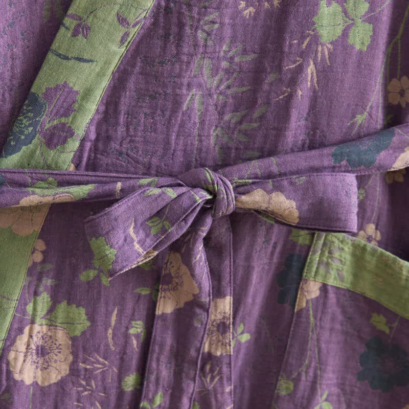 Garden Floral Organic Cotton Kimono Robe - image 4