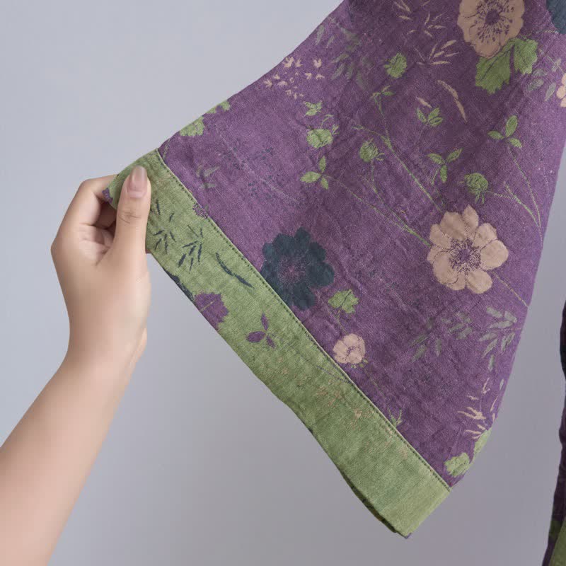 Garden Floral Organic Cotton Kimono Robe - image 11