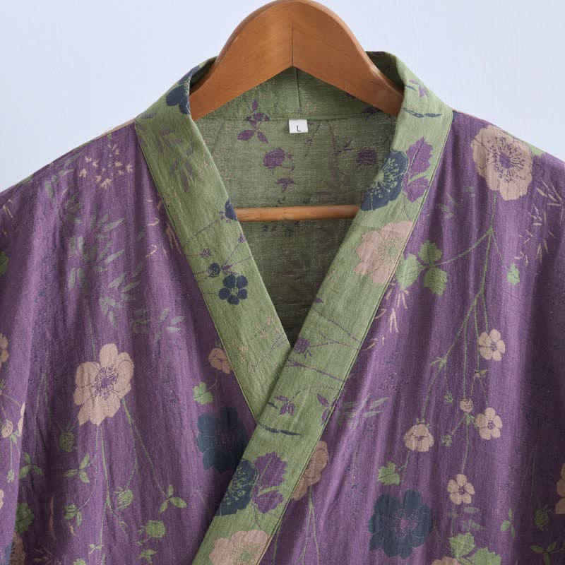 Garden Floral Organic Cotton Kimono Robe - image 1