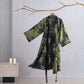 Watercolor Floral Organic Cotton Kimono Robe - Green - 2XL - image 21