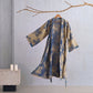 Watercolor Floral Organic Cotton Kimono Robe - Yellow - 2XL - image 7