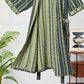 Leaf Striped Cotton Gauze Kimono Robe - image 3
