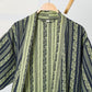 Leaf Striped Cotton Gauze Kimono Robe - image 2