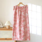 Pink Botanical Leaf Cotton Ruffle Nightgown - image 1
