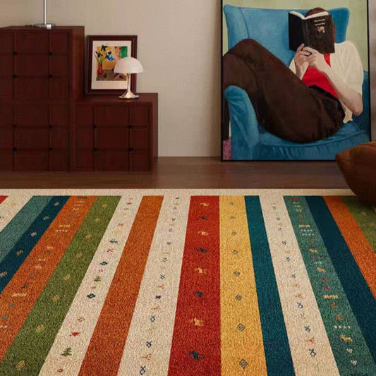 Colorful Tribal Stripe Area Rug - 79"W×118"L - image 0