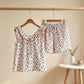 Fruit Cotton Gauze Ruffle Women's Pajamas - image 1