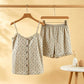 Blue Floral Cotton Ruffle Women's Pajamas - image 0
